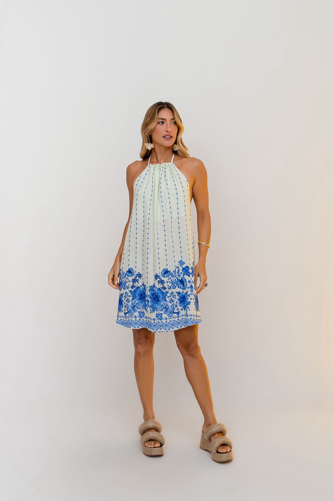 Vestido Frente Única Curto Azulli {Viscose} ÚNICO