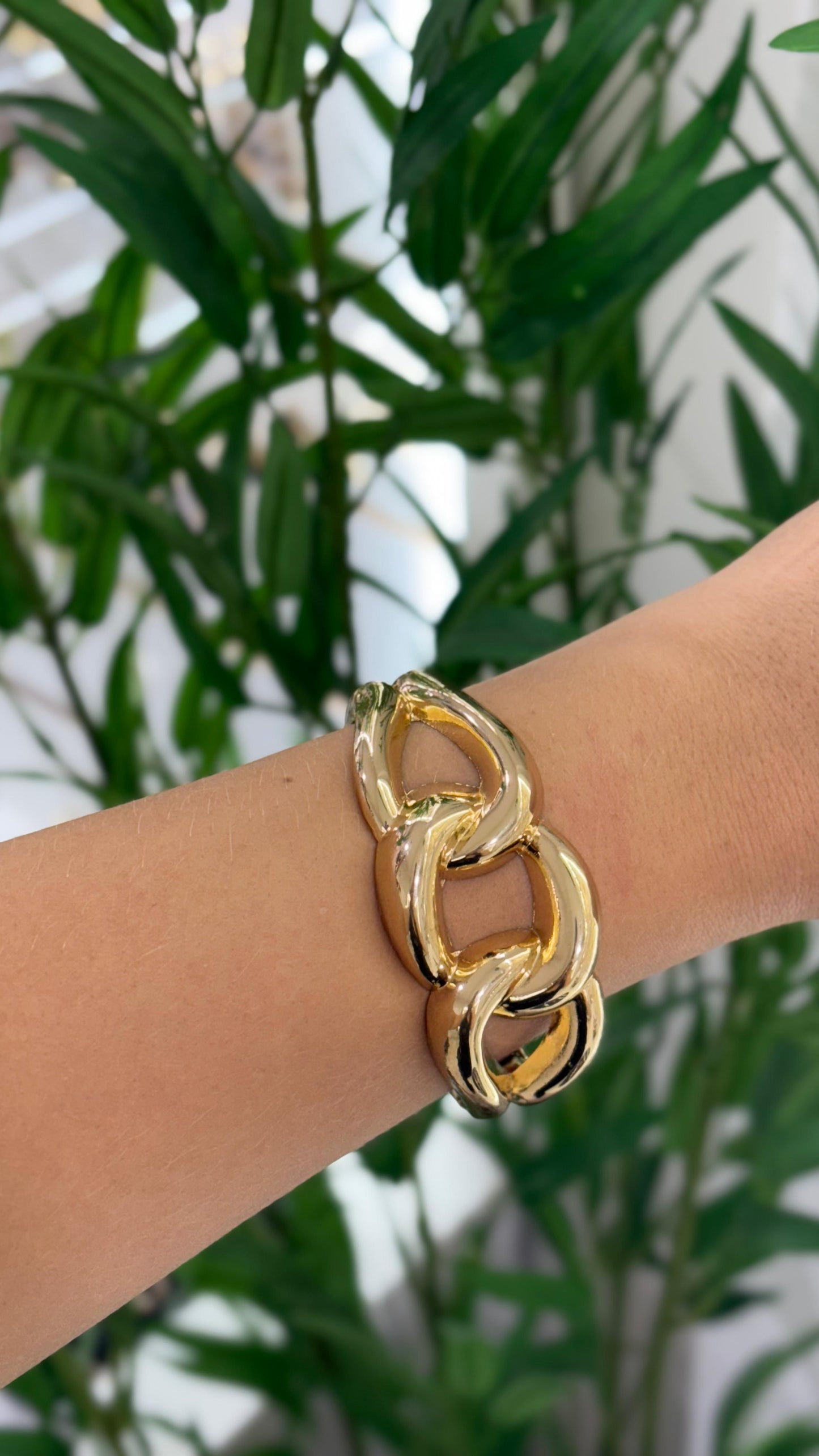 bracelete três elos dourado