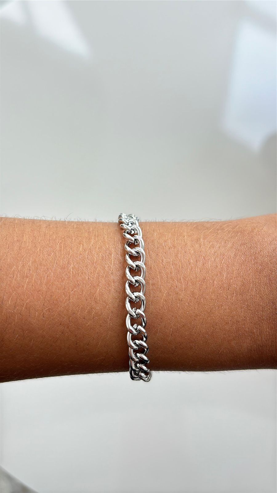 pulseira feminina elo grumet prata