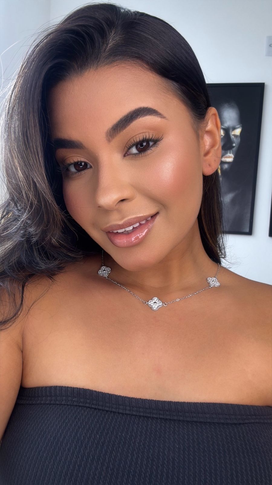 COLAR INSPIRAÇÃO VAN CLEEF prata cravejado