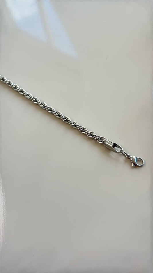 pulseira grossa em aço inoxidável prata