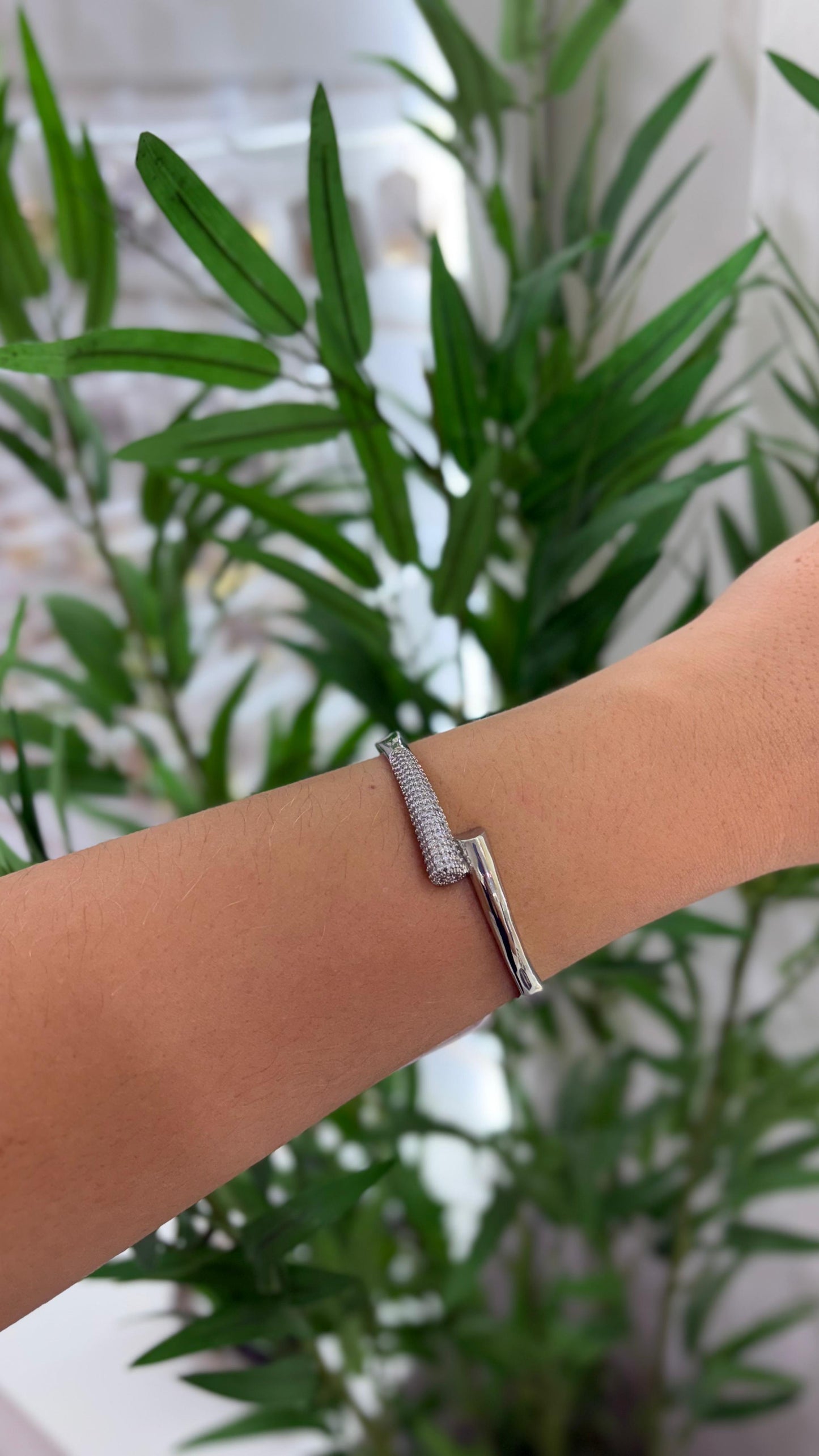 bracelete mix prata com strass