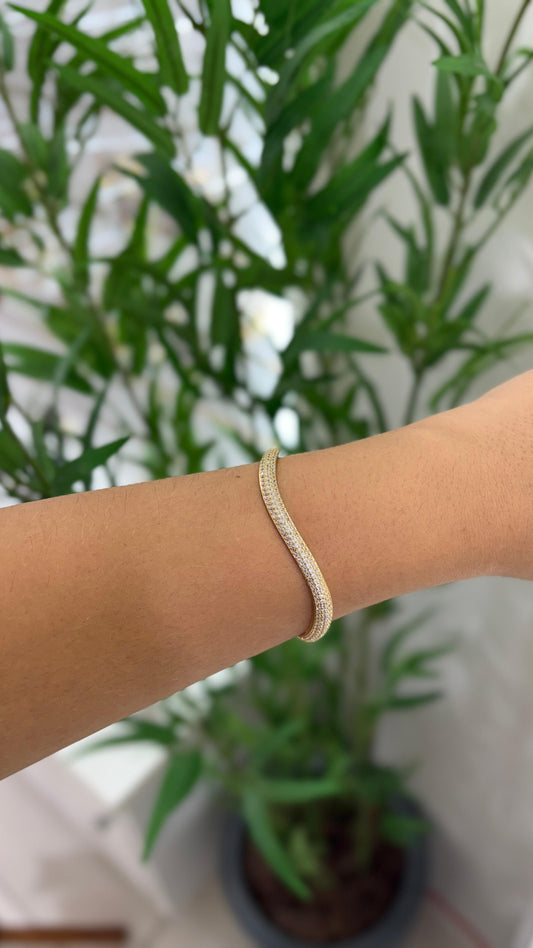 bracelete ondulado dourado