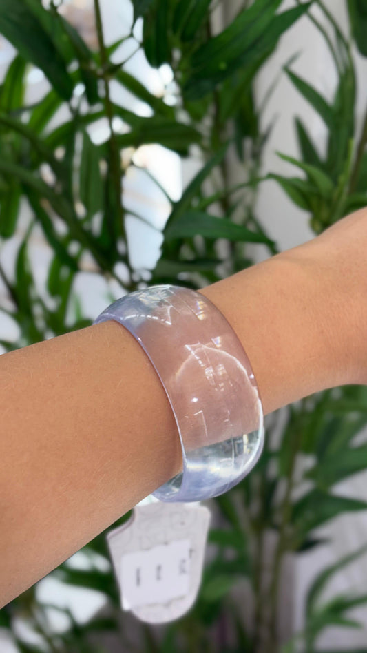 bracelete acrílico grosso com transparência