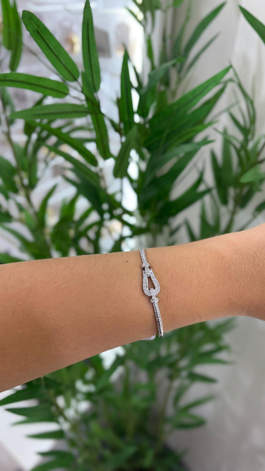 bracelete prata zircônia collection