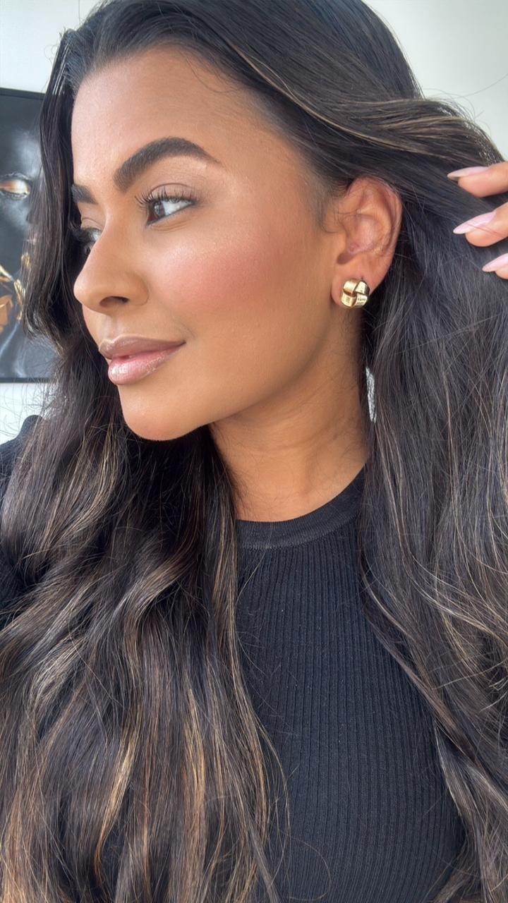 brinco dourado redondo