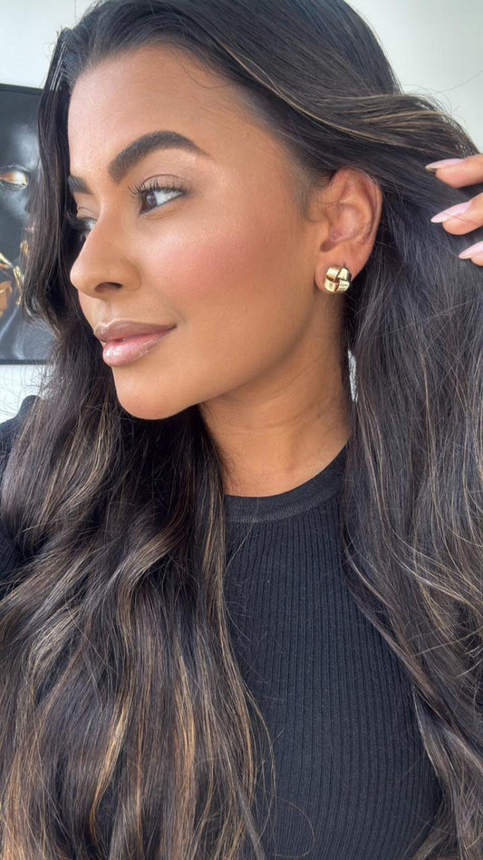 brinco dourado redondo