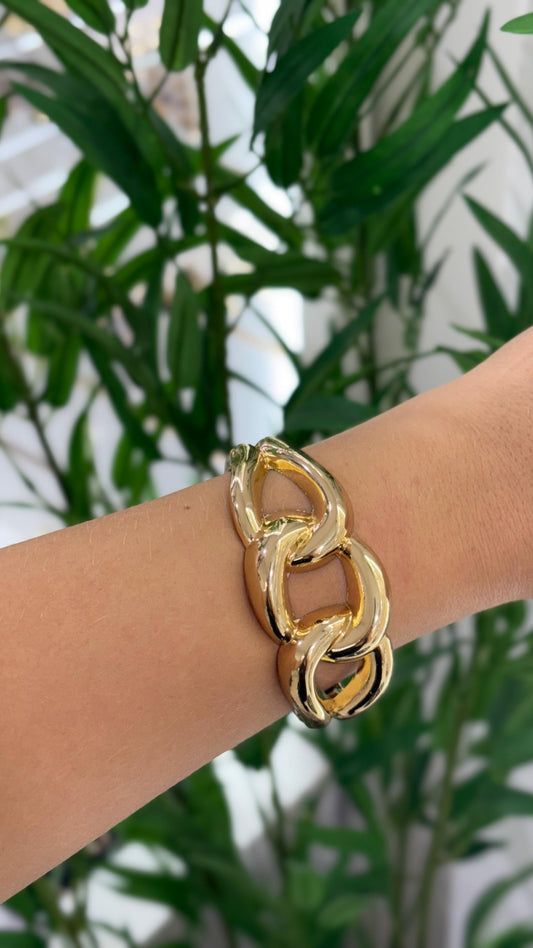 bracelete três elos dourado