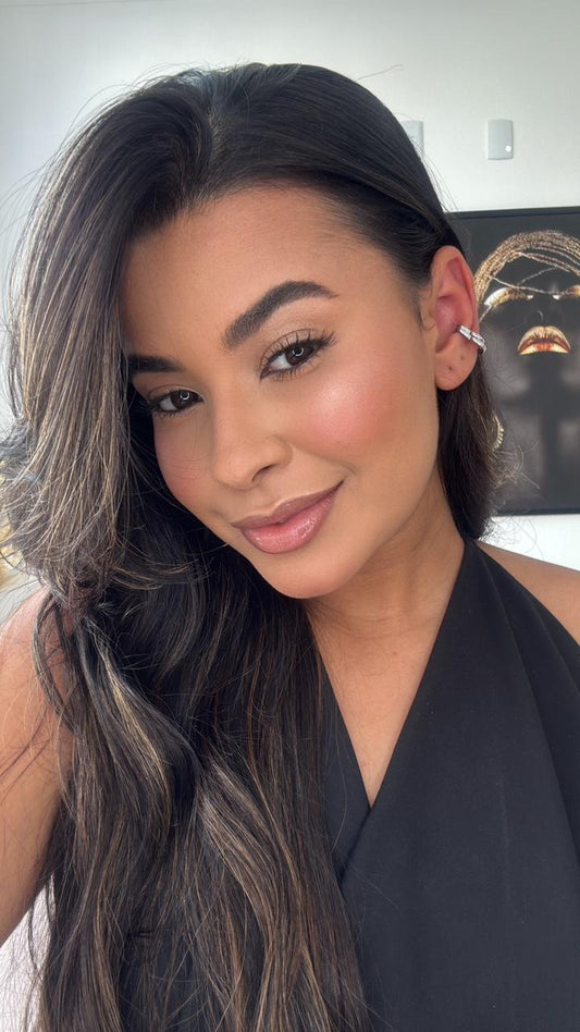 brinco ear cuff prata  trio de corações liso