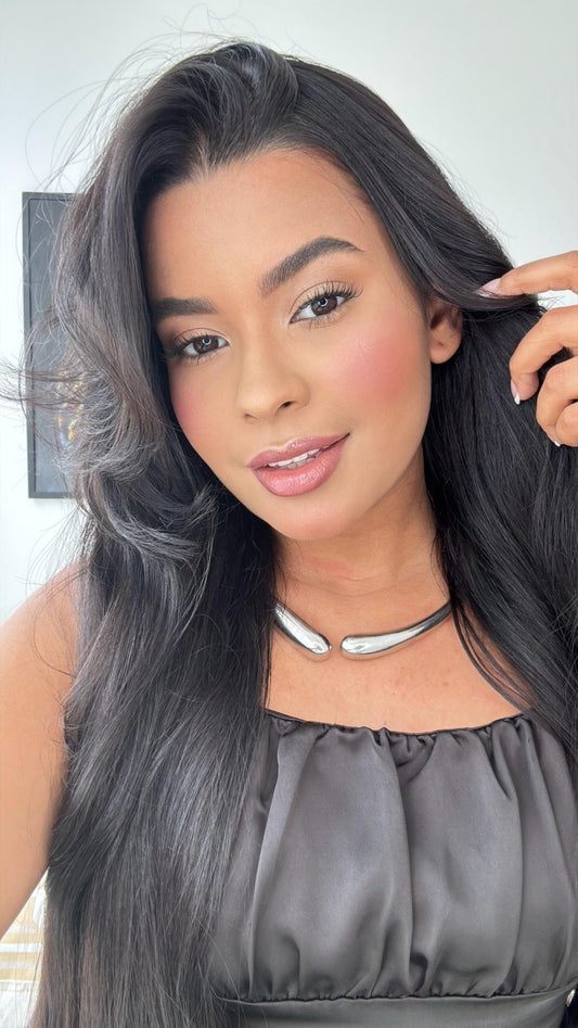 colar choker aro prata com abertura na frente