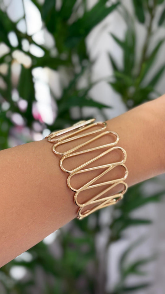 bracelete ondulado dourado
