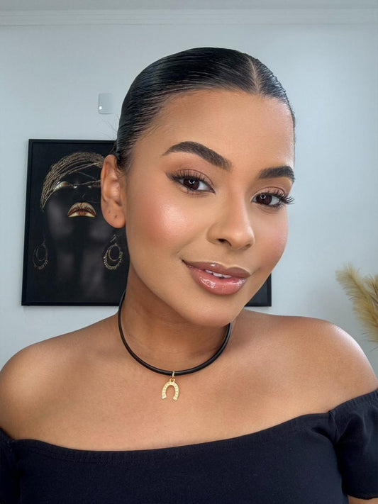 choker estilo vaqueijada pingente dourado