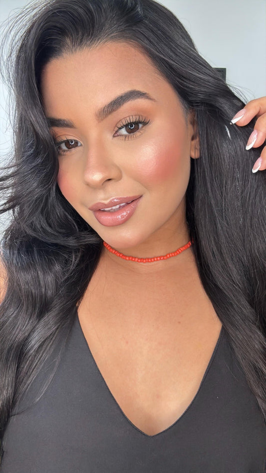 colar choker de  miçanga laranja