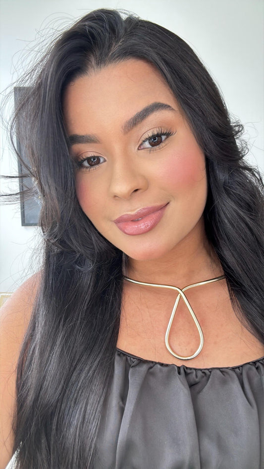 colar aro choker dourada transpassado