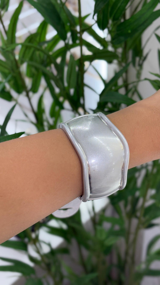 bracelete prata moderno fosco