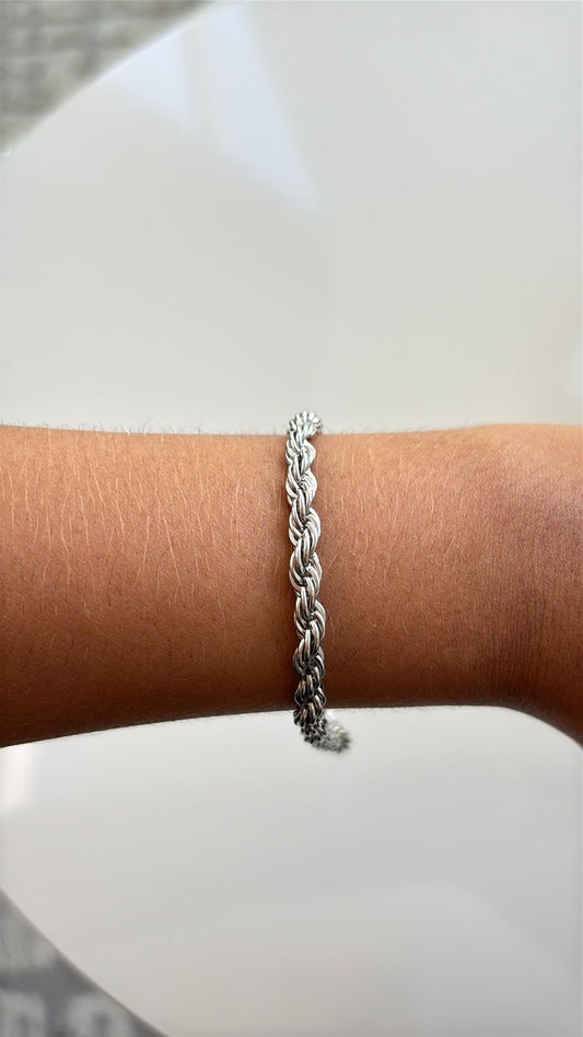 pulseira grossa em aço inoxidável prata