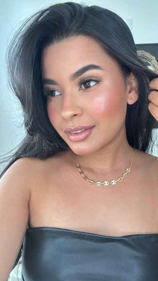 colar choker elos dourado