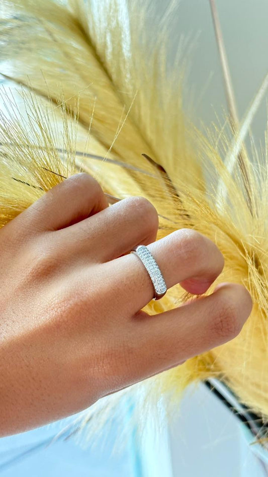 anel prata cravejada prata