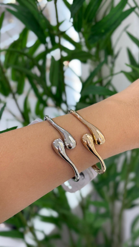 bracelete gotas prata minimalista