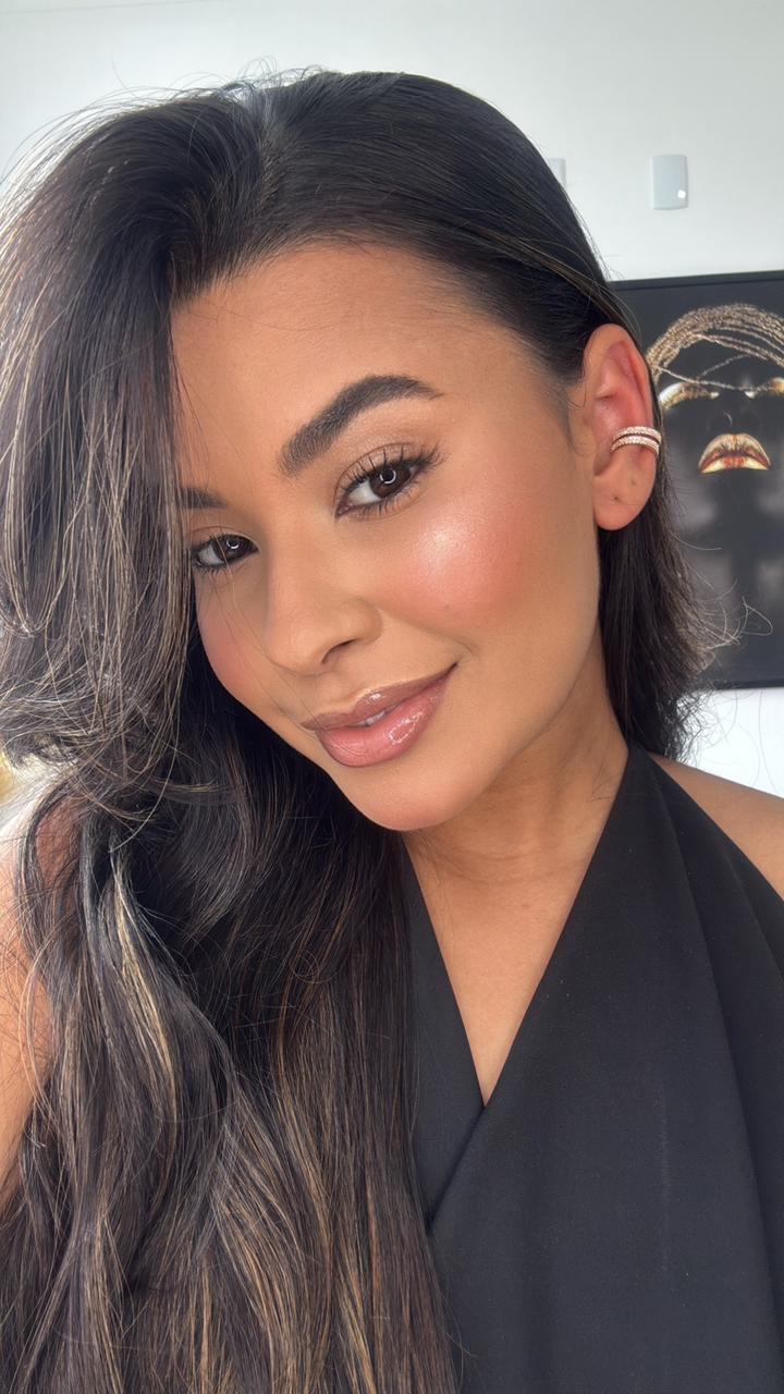 piercing fake cravejado dourado duplo