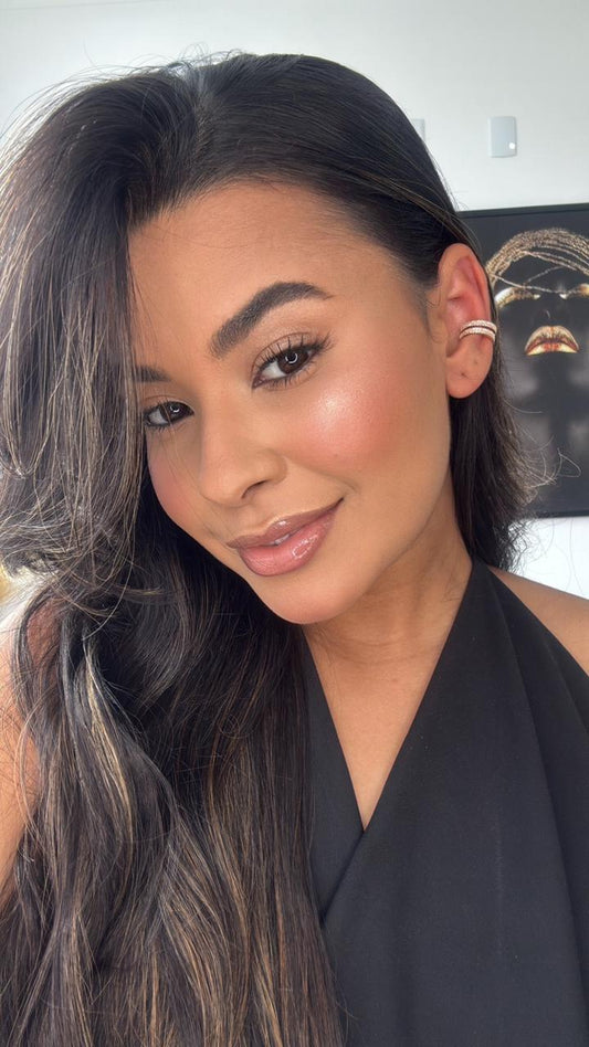 piercing fake cravejado dourado duplo