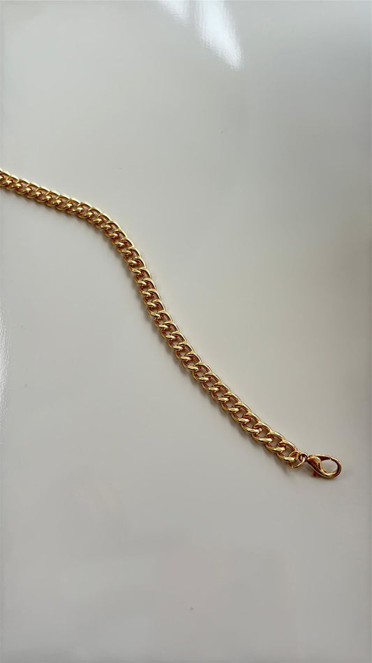 pulseira feminina elo grumet dourada