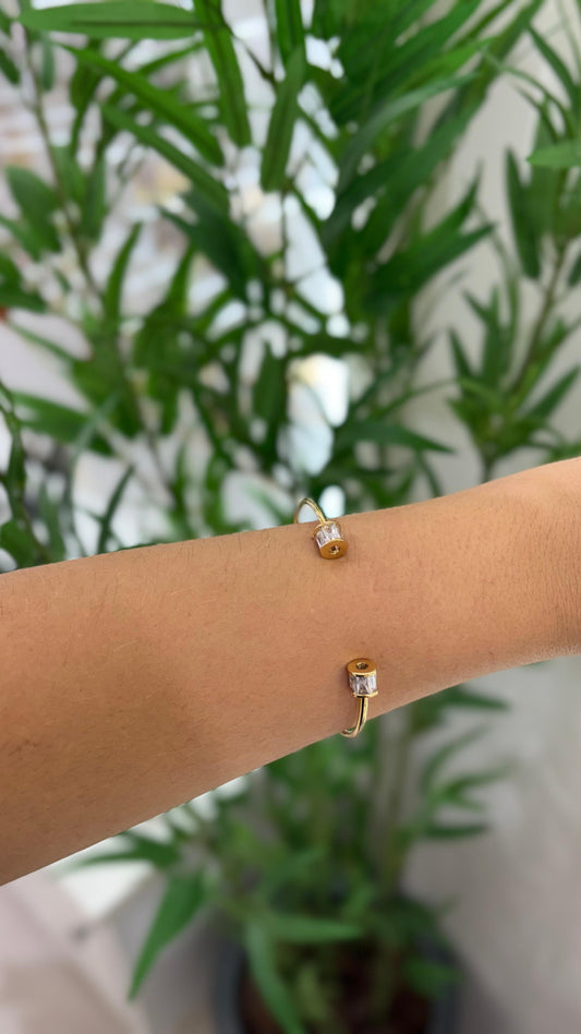bracelete regulável dourado