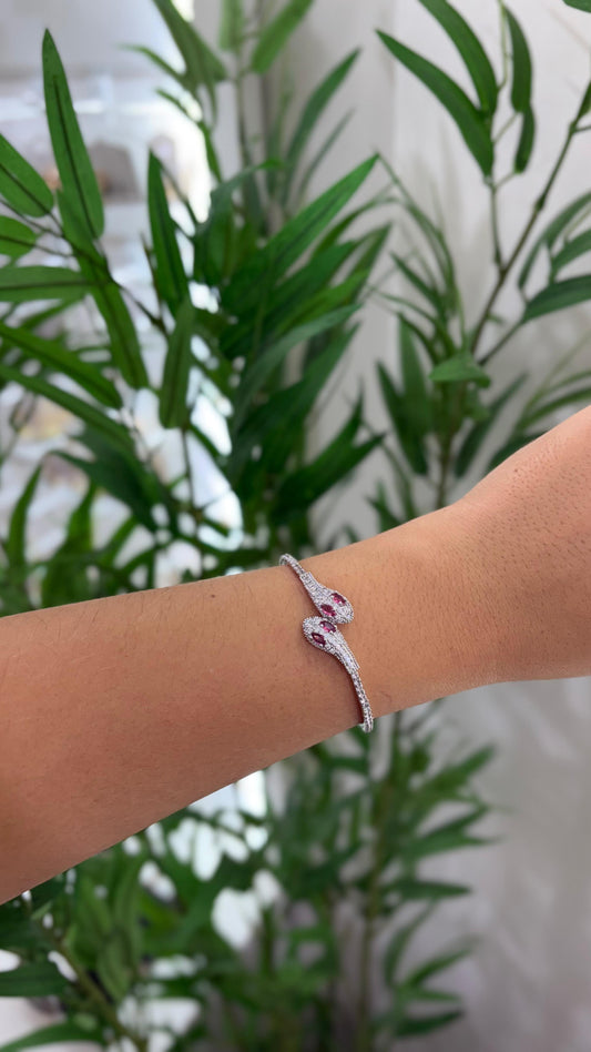bracelete prata cobra