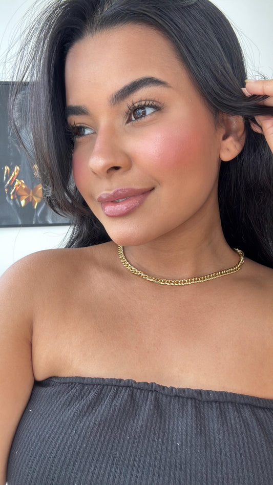 colar choker elo português dourado pequeno