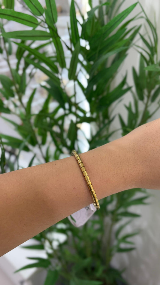 bracelete aço inox com esferas