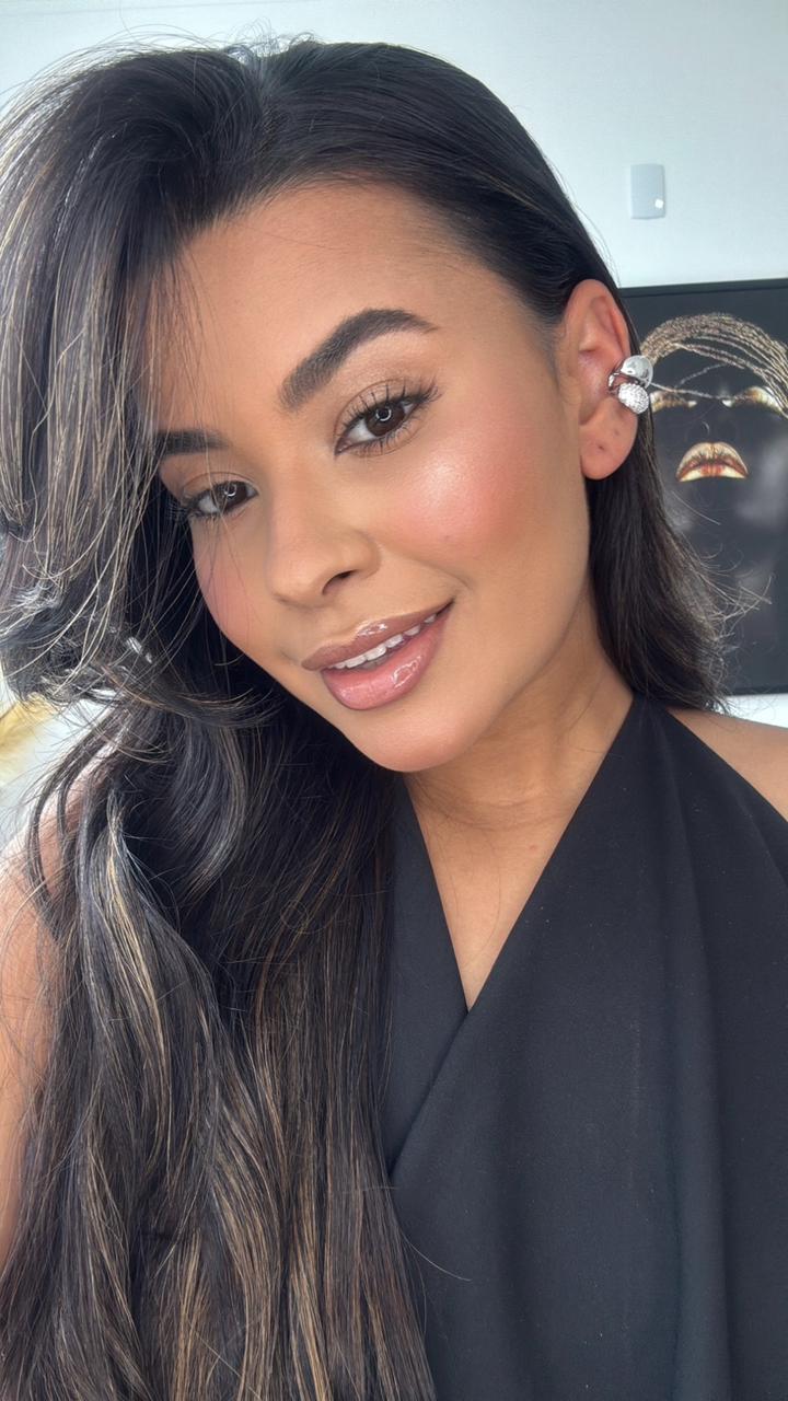 brinco ear cuff prata duplo com detalhe cravejado